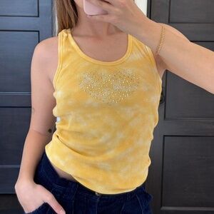 Large Girl Rebel Yellow Tie Dye Tank